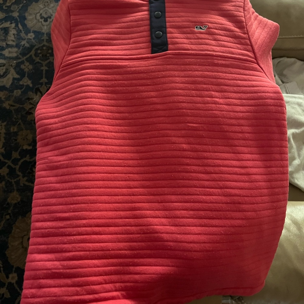 Vineyard Vines Vibrant Red Ribbed Top